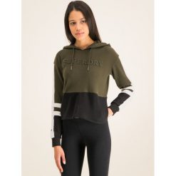 Bluza Superdry Rowan W2000093B. Zielone bluzy damskie Superdry, bez wzorów, z bawełny, bez rękawów, bez kaptura. W wyprzedaży za 249,00 zł.
