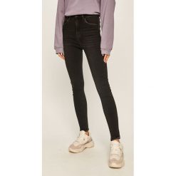 Answear - Jeansy. Czarne jeansy damskie ANSWEAR, s, bez wzorów, z elastanu, z podwyższonym stanem. W wyprzedaży za 119,90 zł.