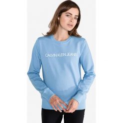 Calvin Klein Bluza Niebieski. Niebieskie bluzy damskie Calvin Klein, l, z nadrukiem, z bawełny, bez rękawów, bez kaptura. Za 430,95 zł.