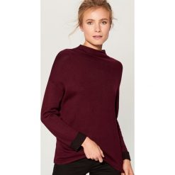Sweter oversize z półgolfem - Bordowy. Czerwone swetry oversize damskie Mohito, l. Za 89,99 zł.