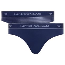 Komplet 2 par fig brazylijskich Emporio Armani Underwear 163337 0P219 18734. Niebieskie figi damskie Emporio Armani Underwear, s, bez wzorów, z elastanu. W wyprzedaży za 149,00 zł.