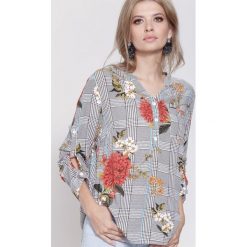 Bluzki damskie: Pomarańczowo-Brązowa Bluzka Flowers Lines