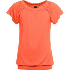 Shirt bonprix mandarynkowo-czerwony. Pomarańczowe koszulki damskie marki bonprix, bez wzorów, z okrągłym kołnierzem, z krótkim rękawem. Za 59,99 zł.