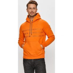 Calvin Klein - Bluza. Pomarańczowe bluzy męskie Calvin Klein, s, z aplikacjami, z bawełny, z kapturem, bez rękawów, z kapturem. Za 539,90 zł.
