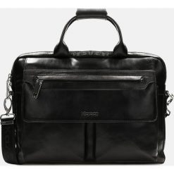 Czarna torba męska. Czarne torby męskie skórzane Kazar, w paski, ze skóry, eleganckie, na ramię, małe. Za 749,00 zł.