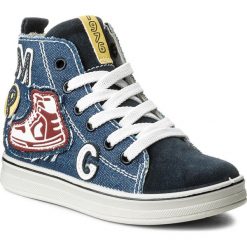 Sneakersy PRIMIGI - 1386100 Navy. Niebieskie trampki chłopięce marki Primigi, z aplikacjami, ze skóry, bez zapięcia. W wyprzedaży za 189,00 zł.