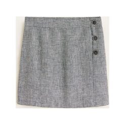 Mango - Spódnica Belt. Szare spódniczki damskie Mango, na co dzień, s, bez wzorów, ze lnu, mini, proste. Za 119,90 zł.