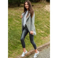 PŁASZCZ NICOLETTE GREY - S/M. Szare kurtki damskie Fanaberia.com, s, bez wzorów, krótkie. Za 189,00 zł.