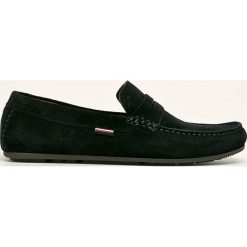 Tommy Hilfiger - Mokasyny skórzane. Czerwone mokasyny męskie TOMMY HILFIGER, bez wzorów, ze skóry, z okrągłym noskiem, bez zapięcia. W wyprzedaży za 499,90 zł.