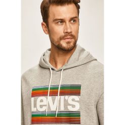 Levi's - Bluza. Szare bluzy męskie Levi's®, s, z aplikacjami, z bawełny, z kapturem, bez rękawów, z kapturem. W wyprzedaży za 199,90 zł.