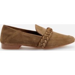 Skórzane mokasyny - Khaki. Brązowe mokasyny damskie Reserved. Za 159,99 zł.