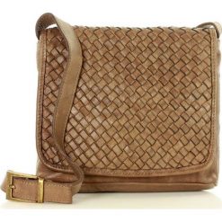 MARCO MAZZINI Torebka skórzana vintage crossbody pelle lavata taupe khaki. Brązowe listonoszki damskie MAZZINI, w paski, ze skóry, vintage, bez dodatków. Za 369,00 zł.
