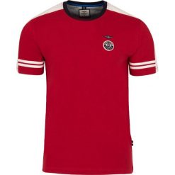T- shirt Aeronautica Militare. Czerwone t-shirty męskie m, bez wzorów, z włoskim kołnierzykiem. Za 299,00 zł.