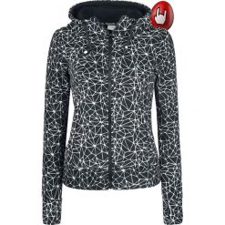 Bluzy polarowe: Bench Heritage Fleece ZIP Through Hoodie Bluza z kapturem rozpinana damska czarny/biały