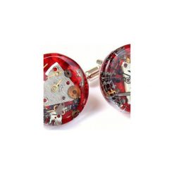MECHANICAL RED - SPINKI DO MANKIETÓW. Szare spinki do mankietów męskie marki Drobiny czasu, posrebrzane. Za 129,00 zł.