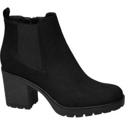 Botki damskie Graceland czarne. Czarne bez kategorii marki Graceland, na zimę, ze skóry, eleganckie, na obcasie, na zamek. Za 139,90 zł.