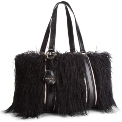 Torebka PATRIZIA PEPE - 2V8354/A4L6B-F1UE Black Fur. Czarne torebki klasyczne damskie marki Patrizia Pepe, z materiału. W wyprzedaży za 1249,00 zł.