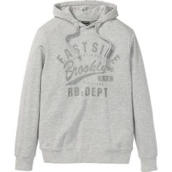 Bluza z kapturem Slim Fit bonprix jasnoszary melanż. Szare bluzy męskie bonprix, m, bez wzorów, z kapturem, bez rękawów, z kapturem. Za 37,99 zł.