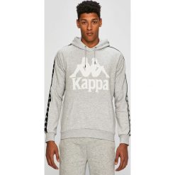 Kappa - Bluza. Szare bluzy męskie Kappa, xl, z nadrukiem, z bawełny, z kapturem, bez rękawów, z kapturem. W wyprzedaży za 159,90 zł.