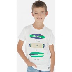 Mayoral - T-shirt dziecięcy 128-172 cm. Żółte t-shirty chłopięce Mayoral, z nadrukiem, z bawełny, bez rękawów. Za 64,90 zł.