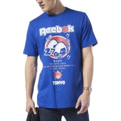 Reebok Classics International Sushi Koszulka Niebieski. Niebieskie podkoszulki męskie Reebok, s, z nadrukiem, z bawełny, bez kołnierzyka, z krótkim rękawem, krótkie. Za 119,95 zł.