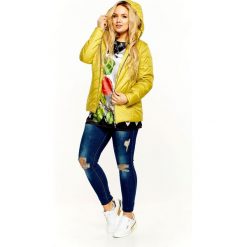 Kurtka z kapturem zielony. Zielone kurtki damskie Tagless, plus size, bez wzorów, z poliesteru, z kapturem. Za 229,00 zł.