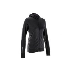 Bluza Rozpinana Z Kapturem Damska Run Warm Czarna. Czarne bluzy damskie KALENJI, l, bez wzorów, z elastanu, bez rękawów, z kapturem, do biegania. Za 119,99 zł.