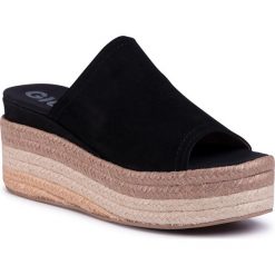 Espadryle GIOSEPPO - Macon 58481 Black. Czarne espadryle damskie Gioseppo, bez wzorów, ze skóry, bez obcasa. W wyprzedaży za 249,00 zł.