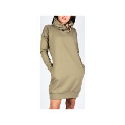 CARMEN sukienko-bluza golf komin - beż. Brązowe szaliki damskie marki Collibri, na zimę, z dresówki. Za 189,00 zł.
