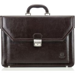 Skórzana teczka aktówka męska na laptopa PAOLO PERUZZI GA161 brązowa - Brązowy. Pomarańczowe aktówki męskie Paolo Peruzzi, w paski, ze skóry, eleganckie. Za 499,99 zł.