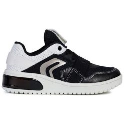 Geox Tenisówki Chłopięce Xled 38 Czarno-Białe. Czarne buty chłopięce sportowe marki Geox, z aplikacjami, bez zapięcia. Za 389,00 zł.