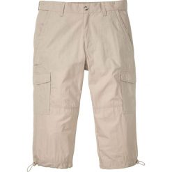 Bermudy 3/4 bonprix piaskowy. Brązowe spodenki i szorty męskie bonprix, m, bez wzorów. Za 54,99 zł.