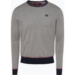 La Martina - Sweter męski, szary. Szare swetry klasyczne męskie marki La Martina, xl, w paski, prążkowane, z kontrastowym kołnierzykiem. Za 229,95 zł.