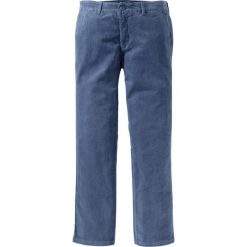 Spodnie sztruksowe chino Regular Fit bonprix indygo. Niebieskie chinosy męskie marki bonprix, m, ze sztruksu. Za 54,99 zł.