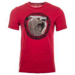 Mustang T-Shirt Męski, M, Czerwony. Czerwone t-shirty męskie marki Mustang, m. Za 128,00 zł.