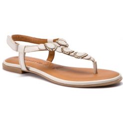 Sandały TAMARIS - 1-28150-22 Ivory 418. Brązowe klapki damskie Tamaris, bez wzorów, ze skóry, bez obcasa, na obcasie. W wyprzedaży za 159,00 zł.