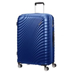 American Tourister Walizka Podróżna Jet Glam 77 Cm Niebieska. Niebieskie walizki American Tourister, bez wzorów, wakacyjne. W wyprzedaży za 482,00 zł.