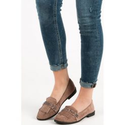 BEŻOWE MOKASYNY Z DŻETAMI. Brązowe półbuty damskie LAURA MODE. Za 53,00 zł.