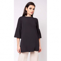 Tunika w kolorze czarnym. Czarne tuniki damskie Moda w jesiennych kolorach, xs, z dekoltem na plecach. W wyprzedaży za 69,95 zł.