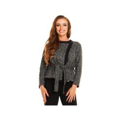 Żakiet N028 grafit. Czarne bluzy damskie Awama, xl, z poliesteru. Za 119,00 zł.