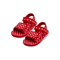 Playshoes Sandały w kropki kolor czerwony. Czerwone buciki niemowlęce marki Playshoes. Za 27,50 zł.