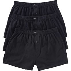 Luźniejsze bokserki z dżerseju (3 pary) bonprix czarny. Czarne bokserki męskie bonprix, z dżerseju. Za 44,97 zł.