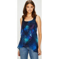 Desigual - Top. Niebieskie bluzki damskie Desigual, s, bez wzorów, z elastanu, z okrągłym kołnierzem. W wyprzedaży za 129,90 zł.