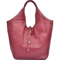 Shopper bag damskie: Skórzana torebka w kolorze bordowym – (S)30 x (W)45 x (G)16 cm