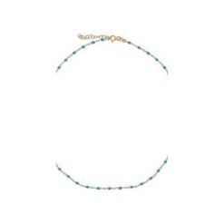 SREBRNY POZŁACANY NASZYJNIK CHOKER Z NIEBIESKĄ EMA. Szare naszyjniki damskie Atdiament, srebrne. Za 109,00 zł.