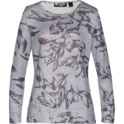Sweter bonprix kolor bzu - szary z nadrukiem. Fioletowe swetry klasyczne damskie marki bonprix. Za 69,99 zł.