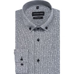 Koszula MICHELE KDGE000445. Szare koszule męskie marki Giacomo Conti, m, z materiału, button down, z długim rękawem. Za 169,00 zł.