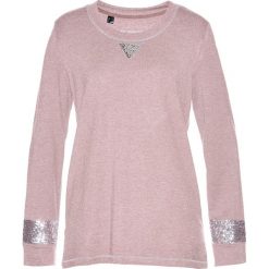 Bluzy damskie: Bluza z cekinami bonprix matowy jasnoróżowy – srebrny