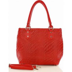 Shopper bag damskie: Torebka skórzana shopper bag Gabriella – czerwień cherry