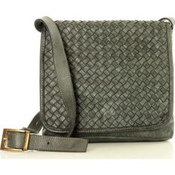 MARCO MAZZINI Torebka skórzana vintage crossbody pelle lavata szara. Szare listonoszki damskie MAZZINI, w paski, ze skóry, vintage, bez dodatków. Za 369,00 zł.